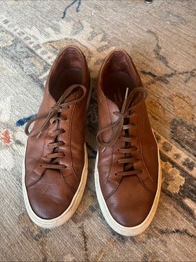 Common Projects - Men's Brown Leather Casual Sneakers - Lace-Up Comfort size 44